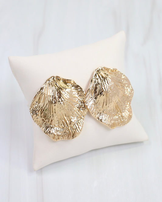 Pinehurst Textured Shell Earring Gold