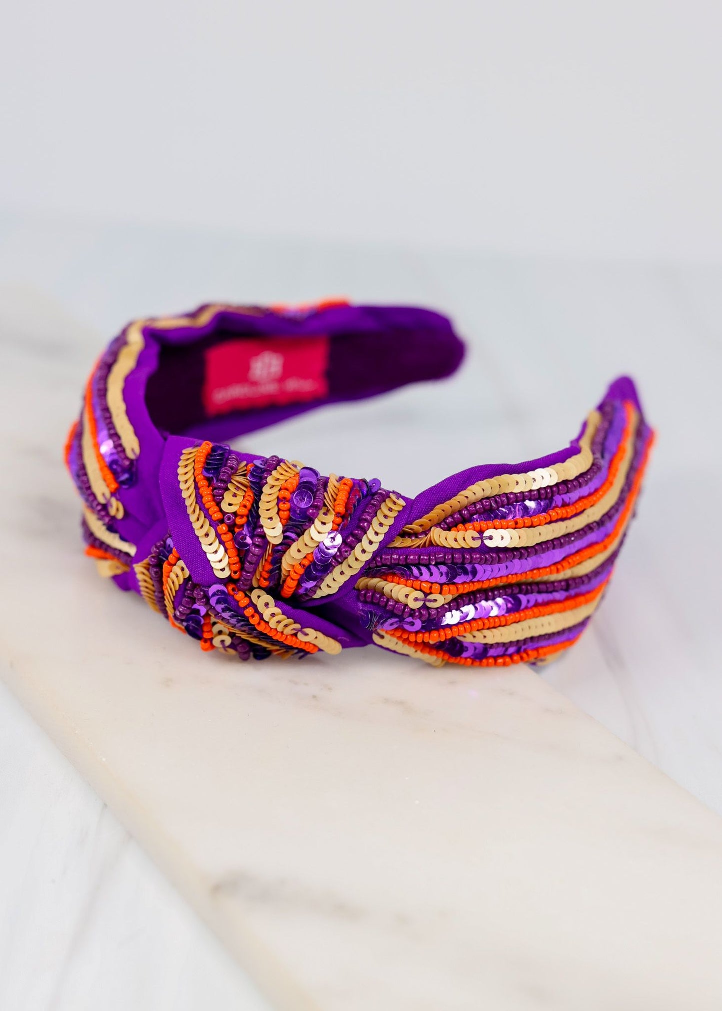 Keagan Embellished Headband PURPLE ORANGE
