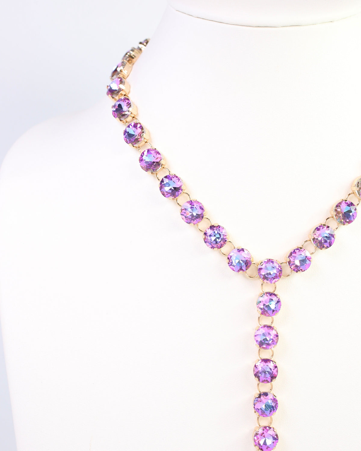 Andrea Rhinestone Y Necklace PURPLE AB