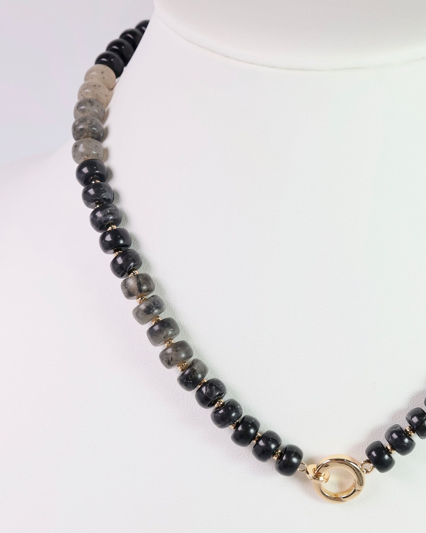 Tiara Beaded Toggle Necklace Black