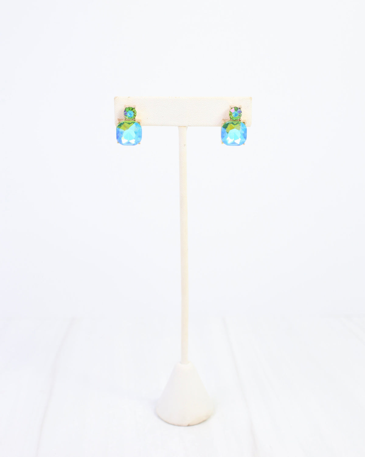 Roxanne Rhinestone Post Earring Aqua AB
