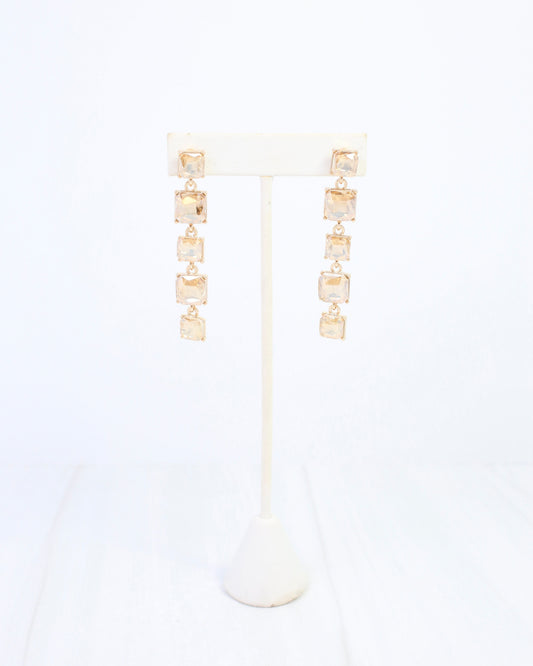 Corsica Crystal Drop Earring Champagne