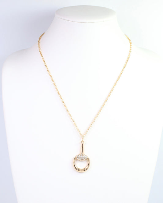 Randi Horsebit Necklace WR Gold