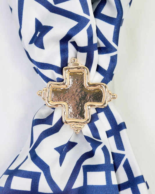 Clark Cross Scarf Ring Gold