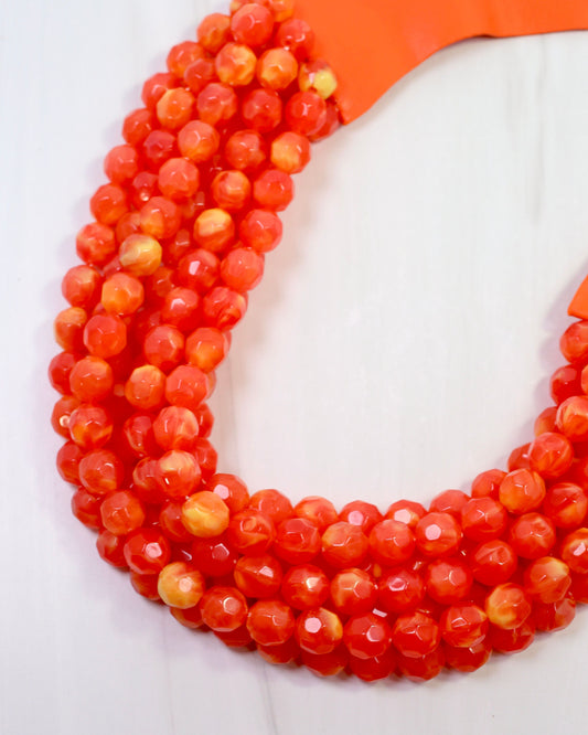 Cadence Multi Layered Beaded Necklace Orange