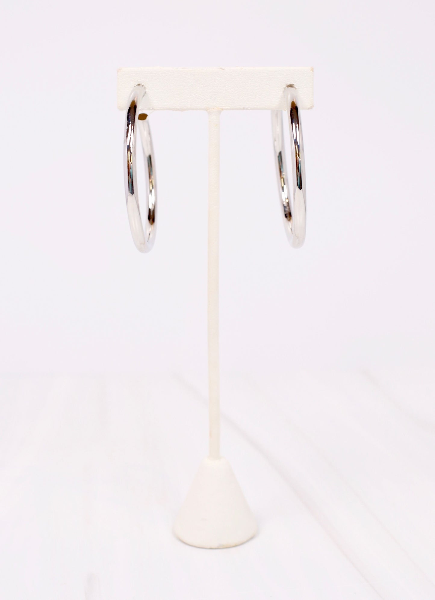 Arden Satin Hoop Earring SILVER