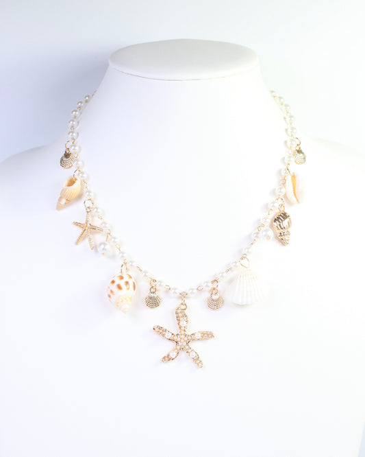 Anabel Pearl Sealife Necklace Cream