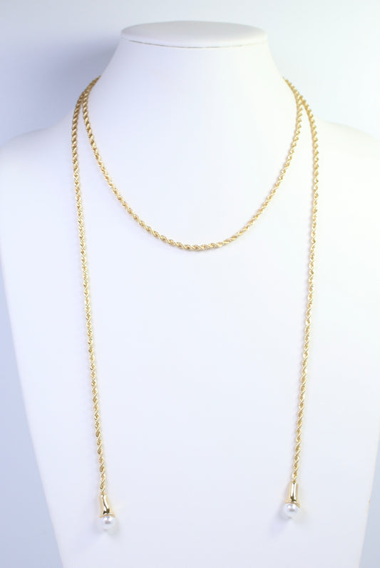Benalla Long Rope Chain Necklace Gold