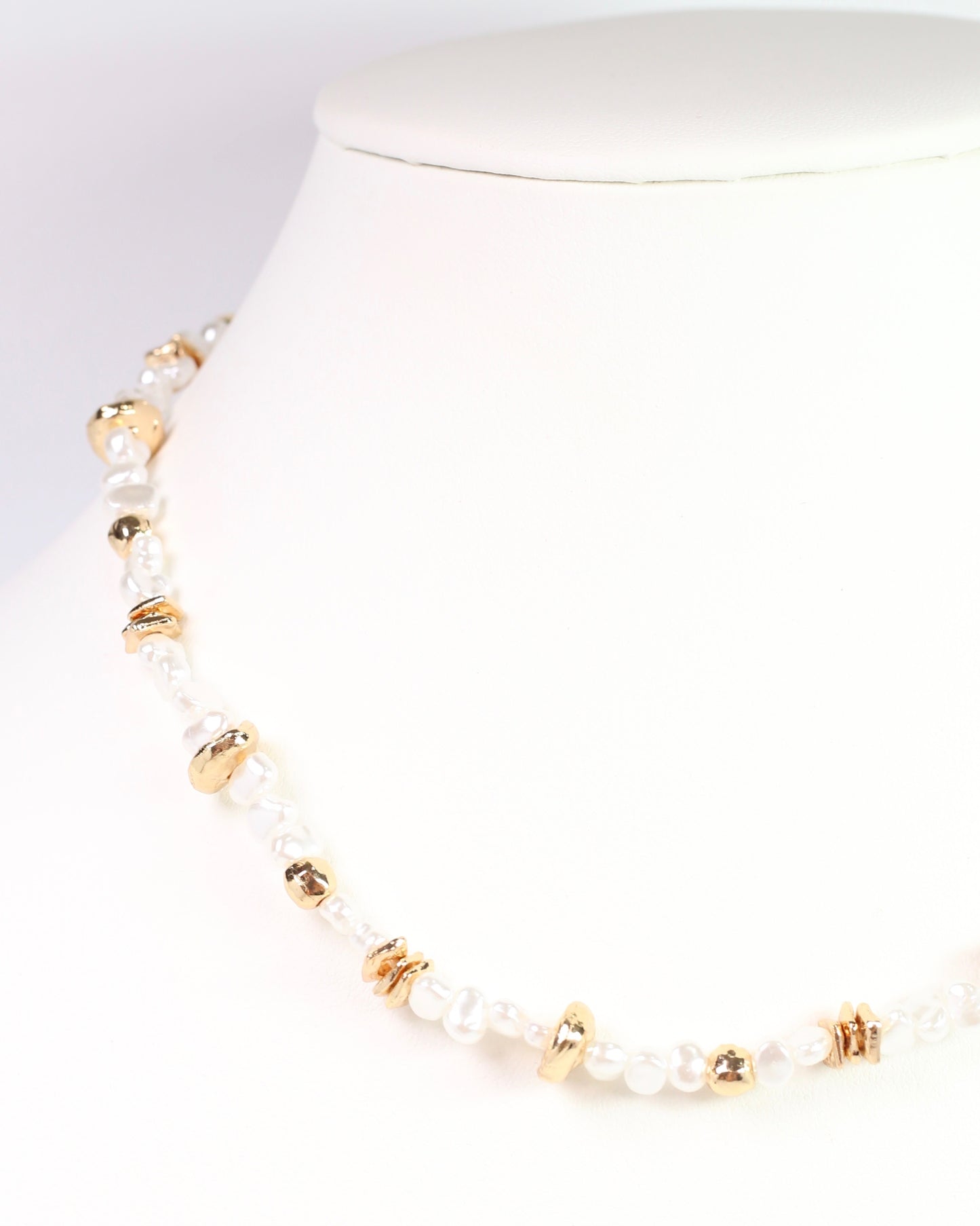 Eloise Beaded Necklace Pearl