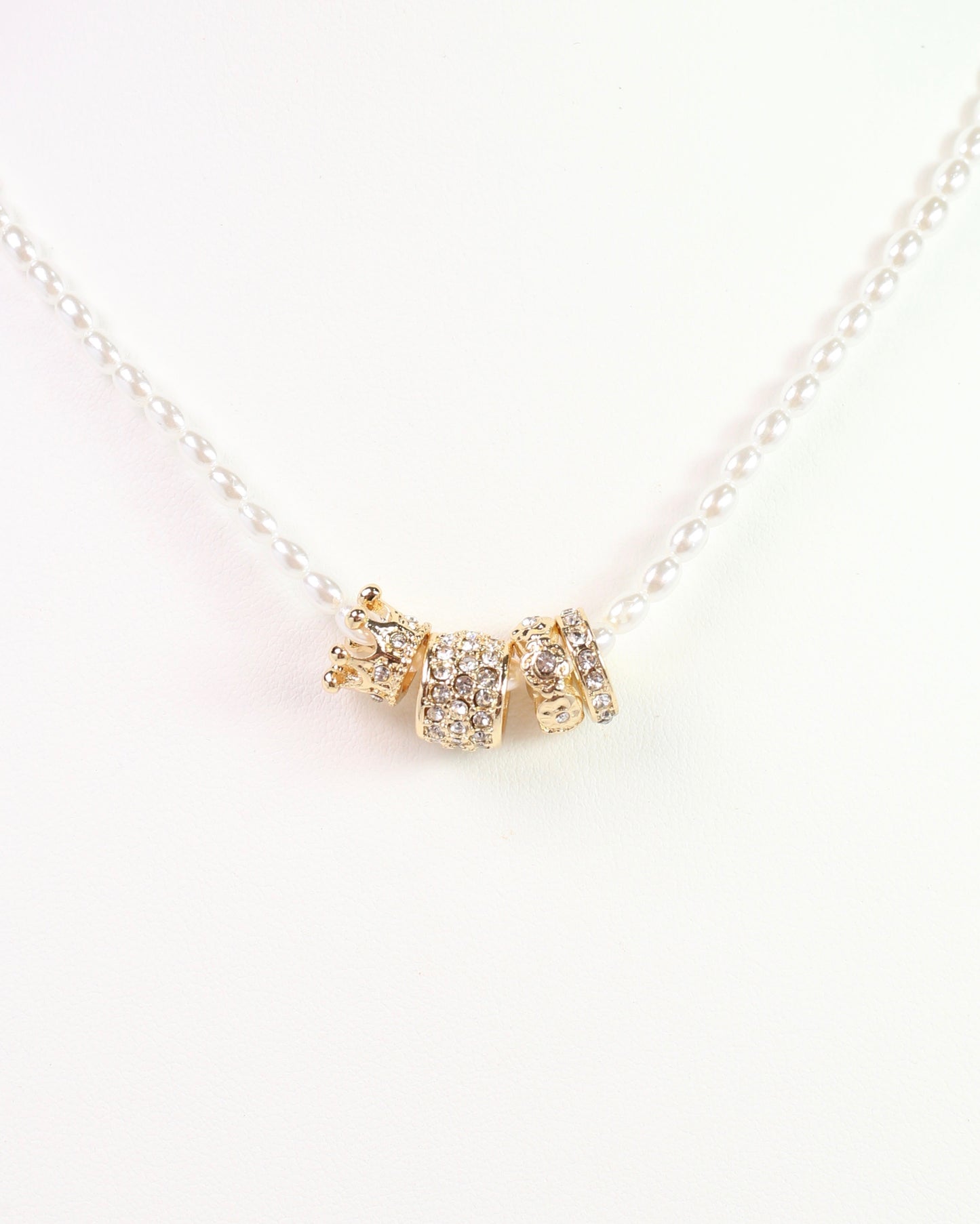 Kerri Pearl Charm Necklace Gold