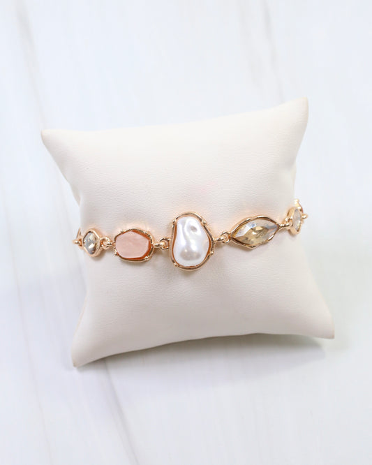 Aleia Pearl and Stone Bracelet Topaz