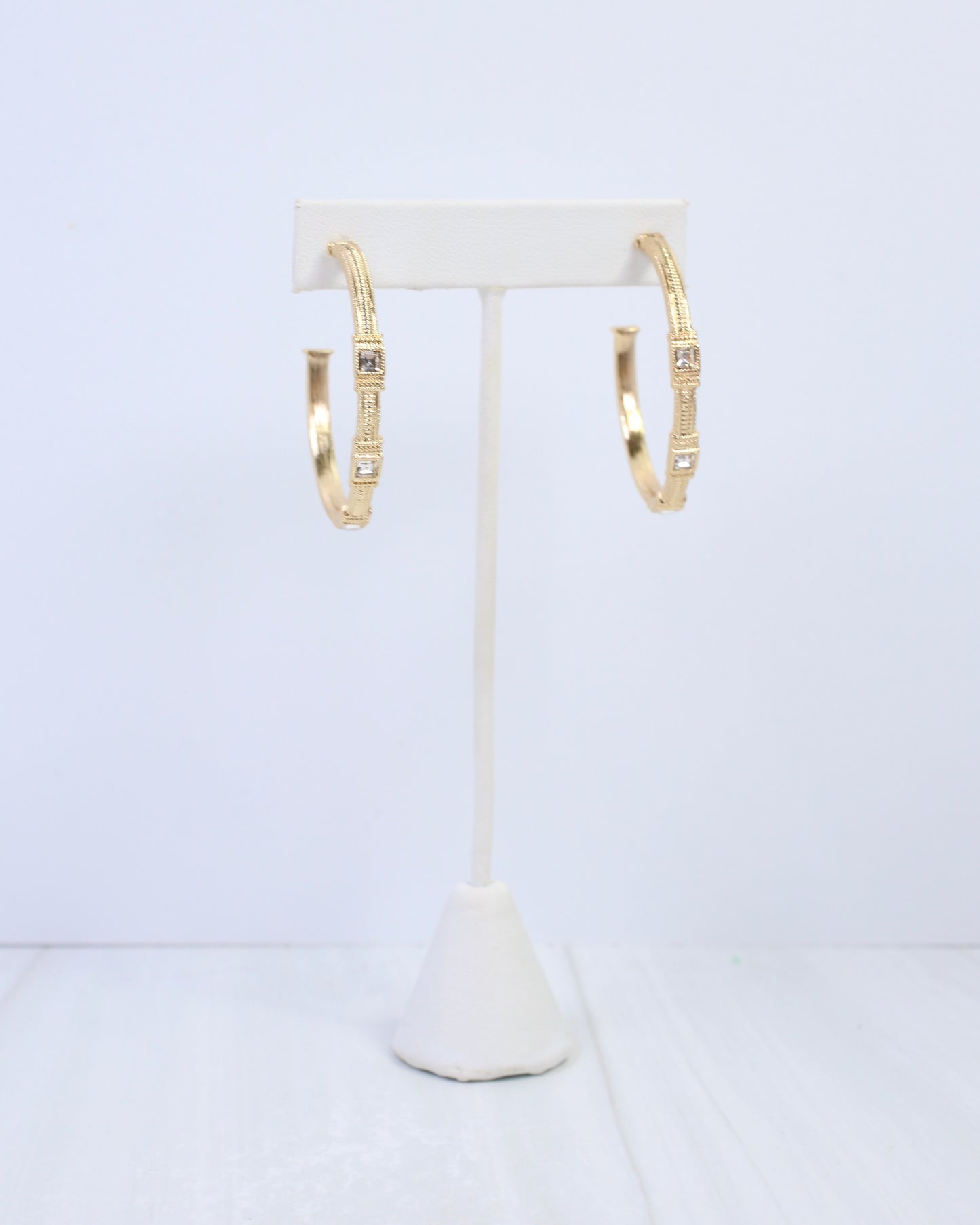 Ania Textured Large Hoop Earring Clear
