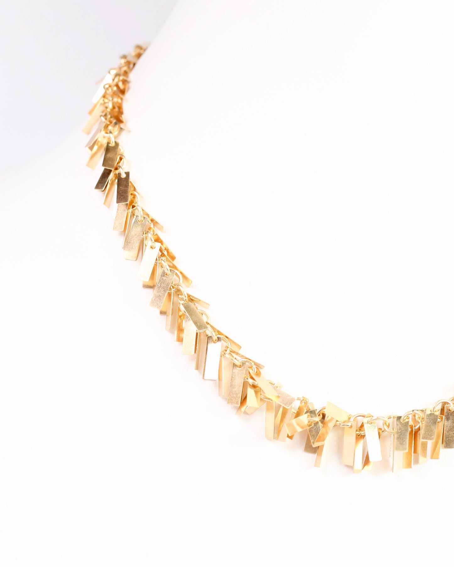 Kate Metal Fringe Necklace Worn Gold