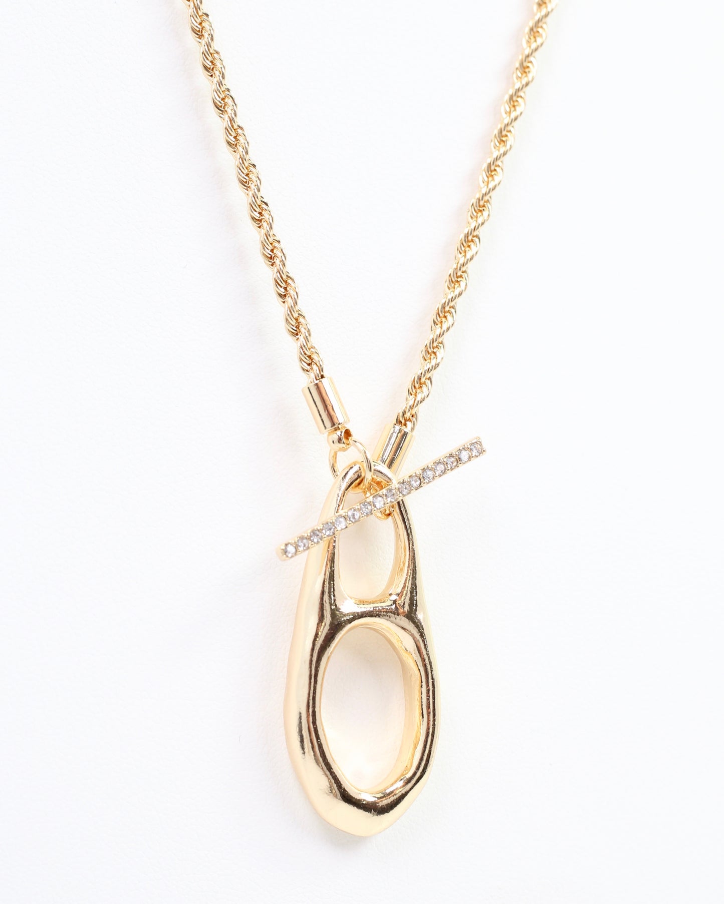 Gabby Long Pendant Necklace Gold