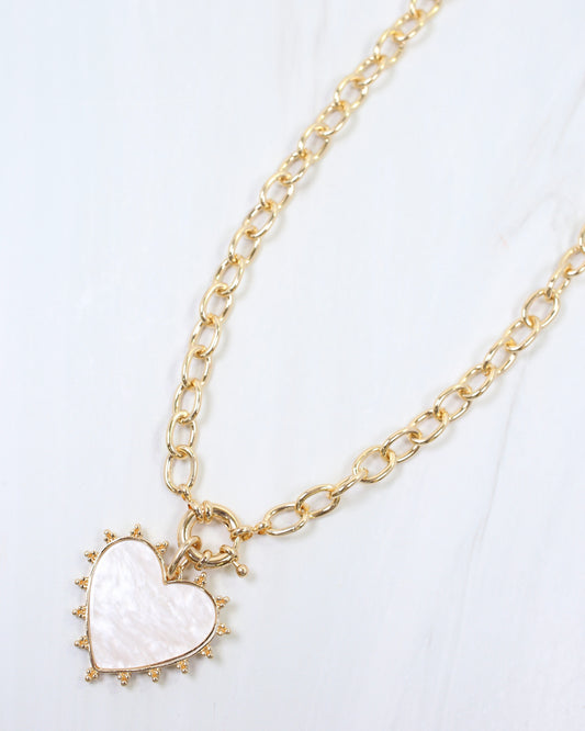 Ainsley Heart Pendant Toggle Necklace Gold