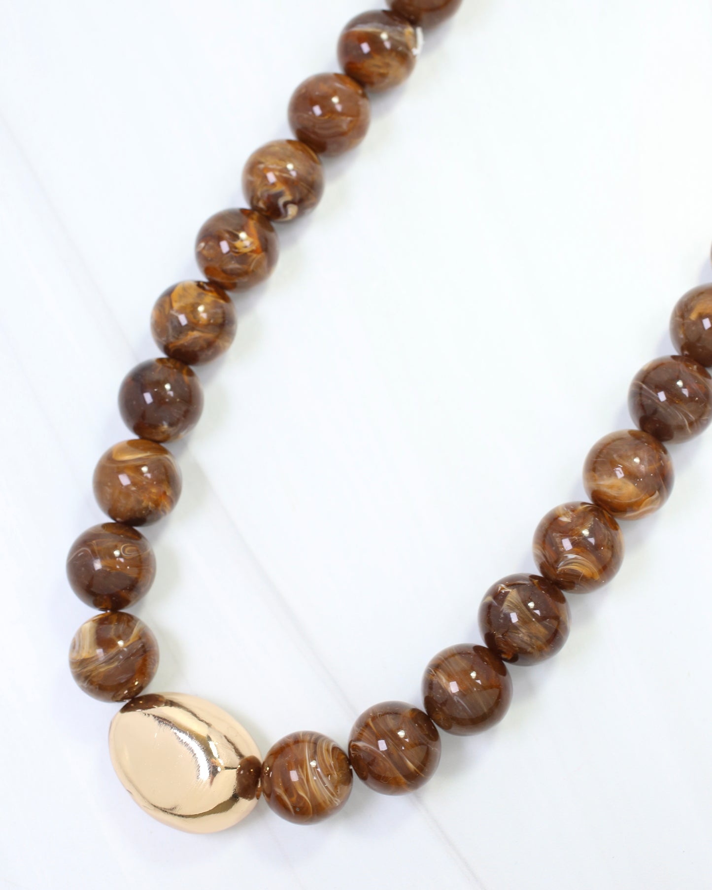 Brooklyn Bold Stone Necklace Brown