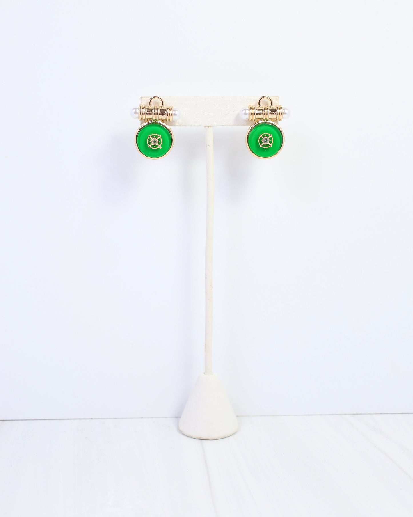 Kurri Circle Drop Earring Green