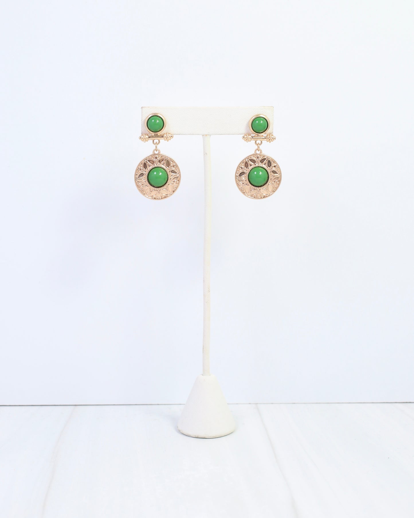 Terrace Circle Drop Earring Green