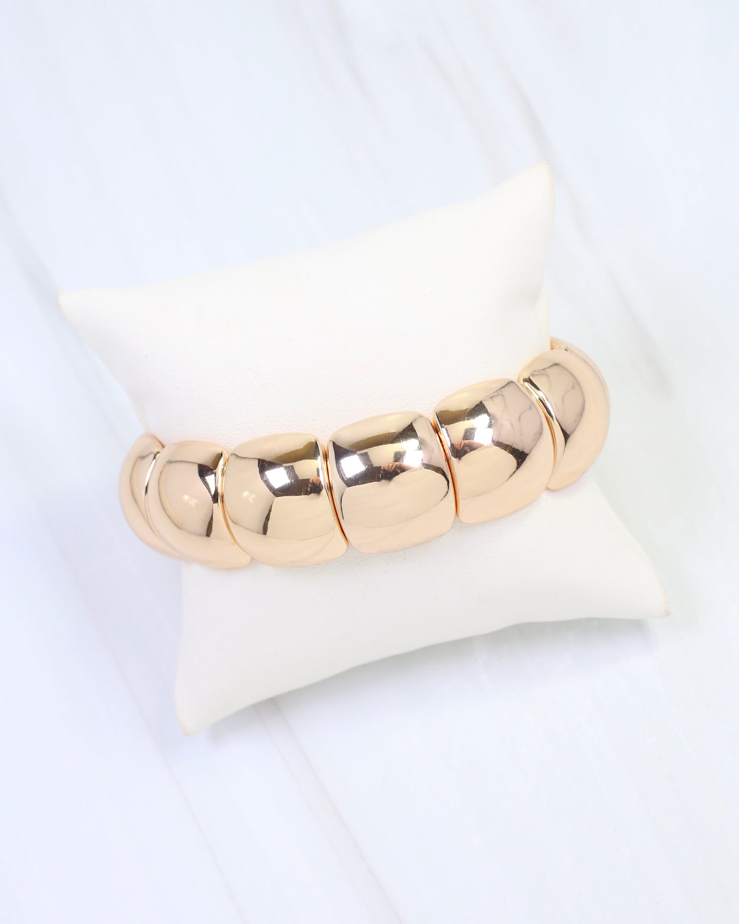 Charis Rounded Stretch Bracelet Gold