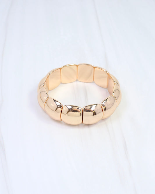 Charis Rounded Stretch Bracelet Gold