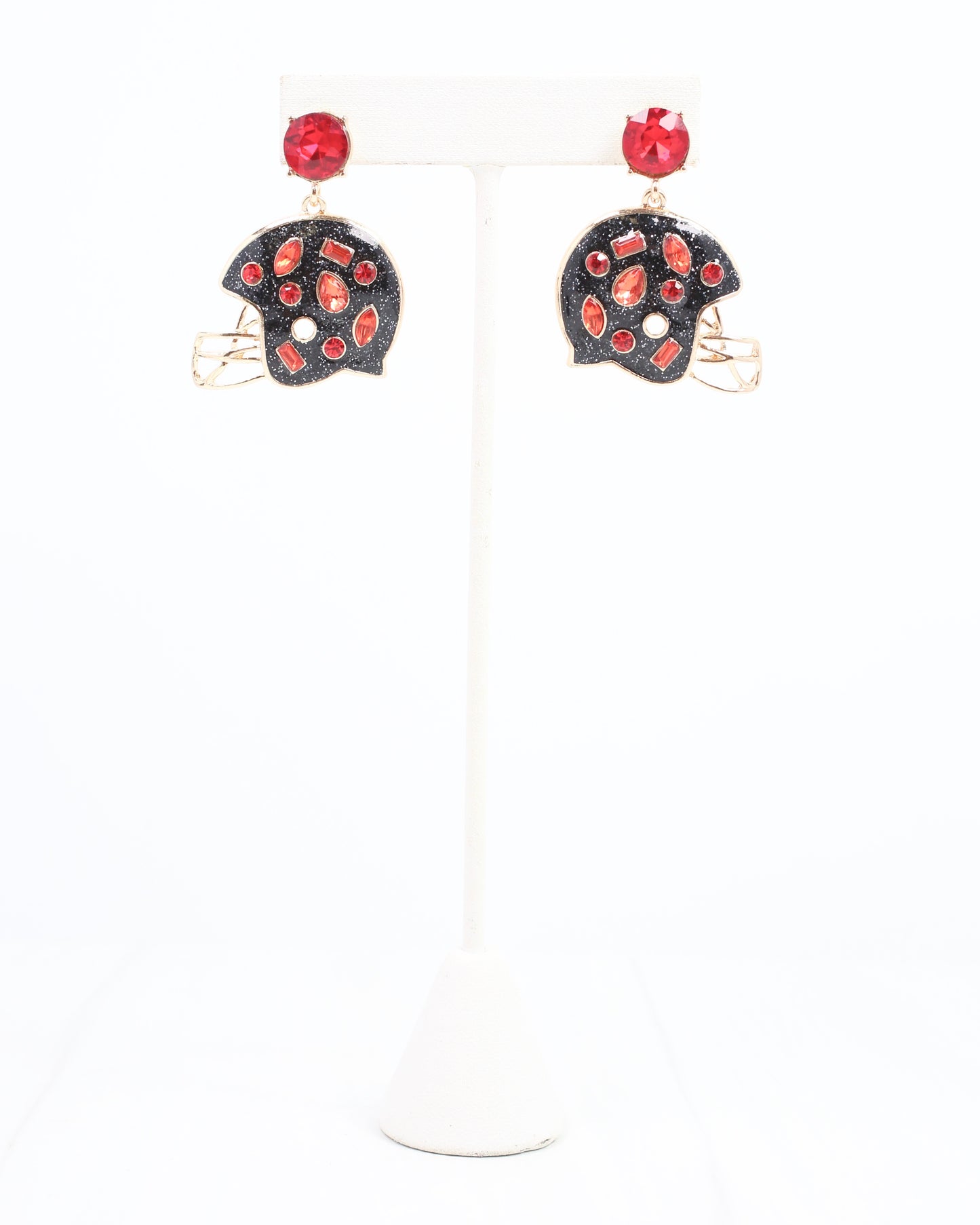 Halsey Helmet Earring Black Red