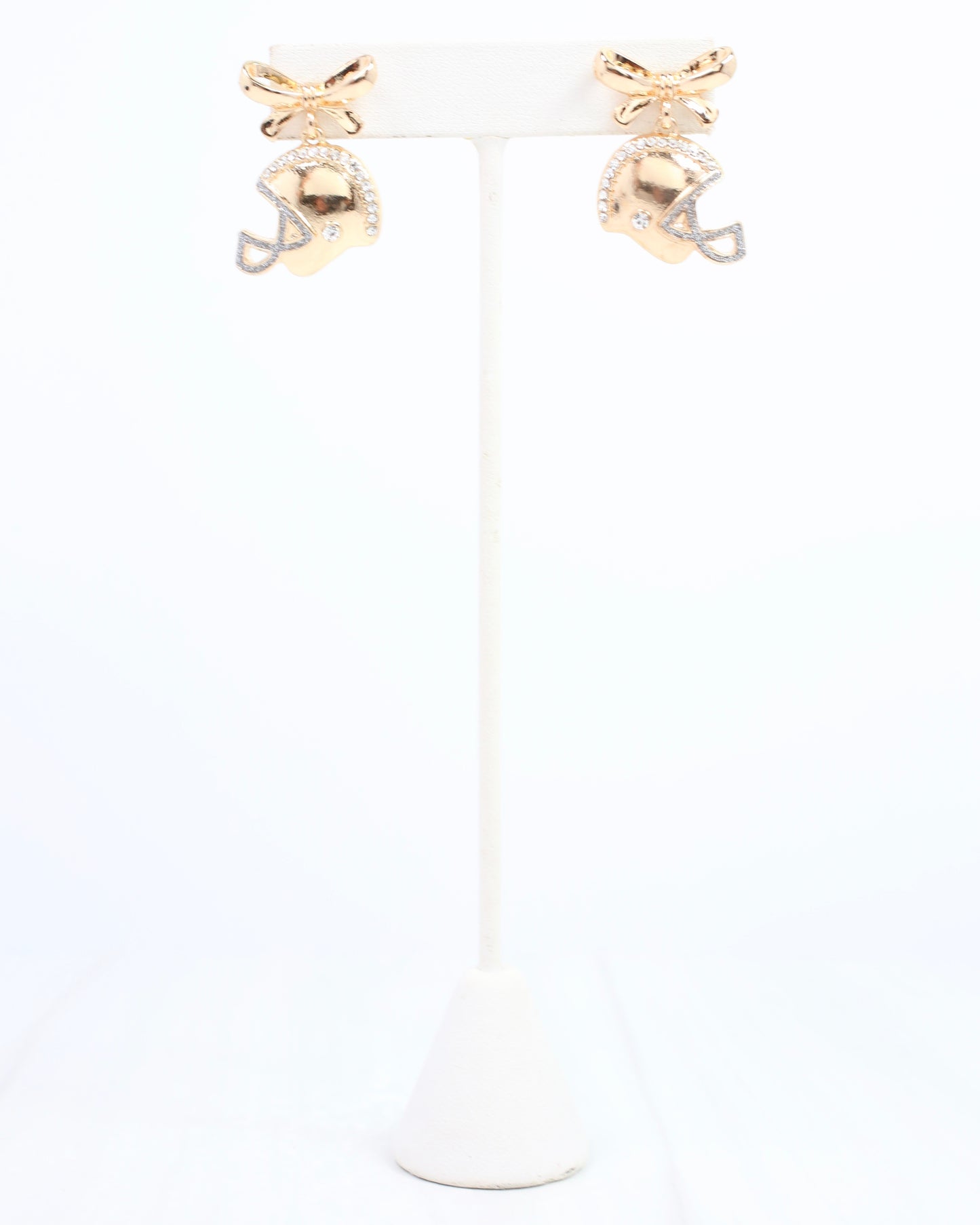 Sporty Bow Helmet Earring Gold