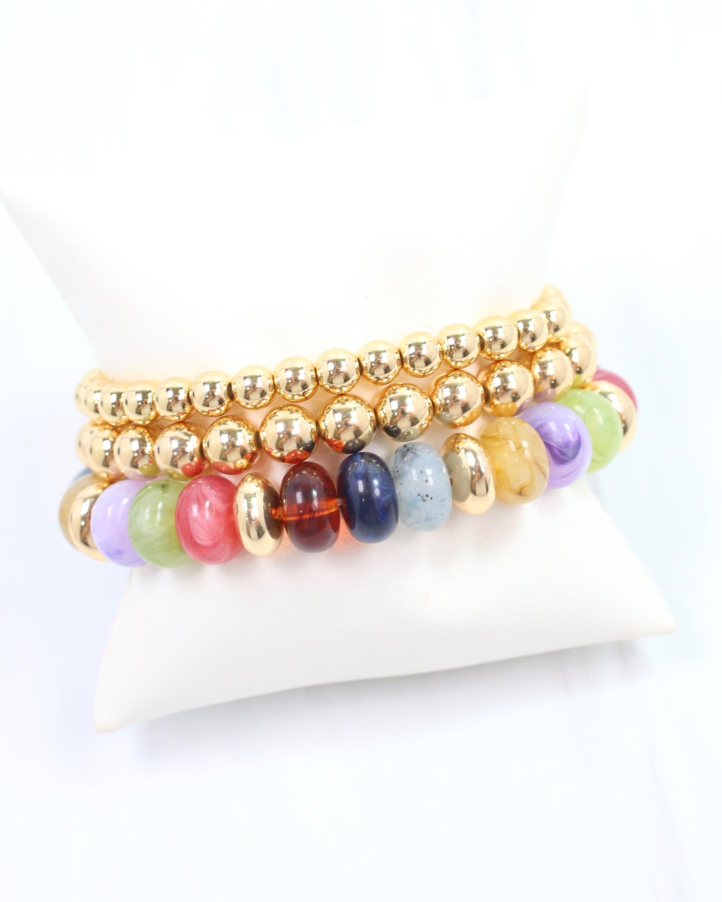 Eye Candy Stretch Bracelet Set Dark Multi