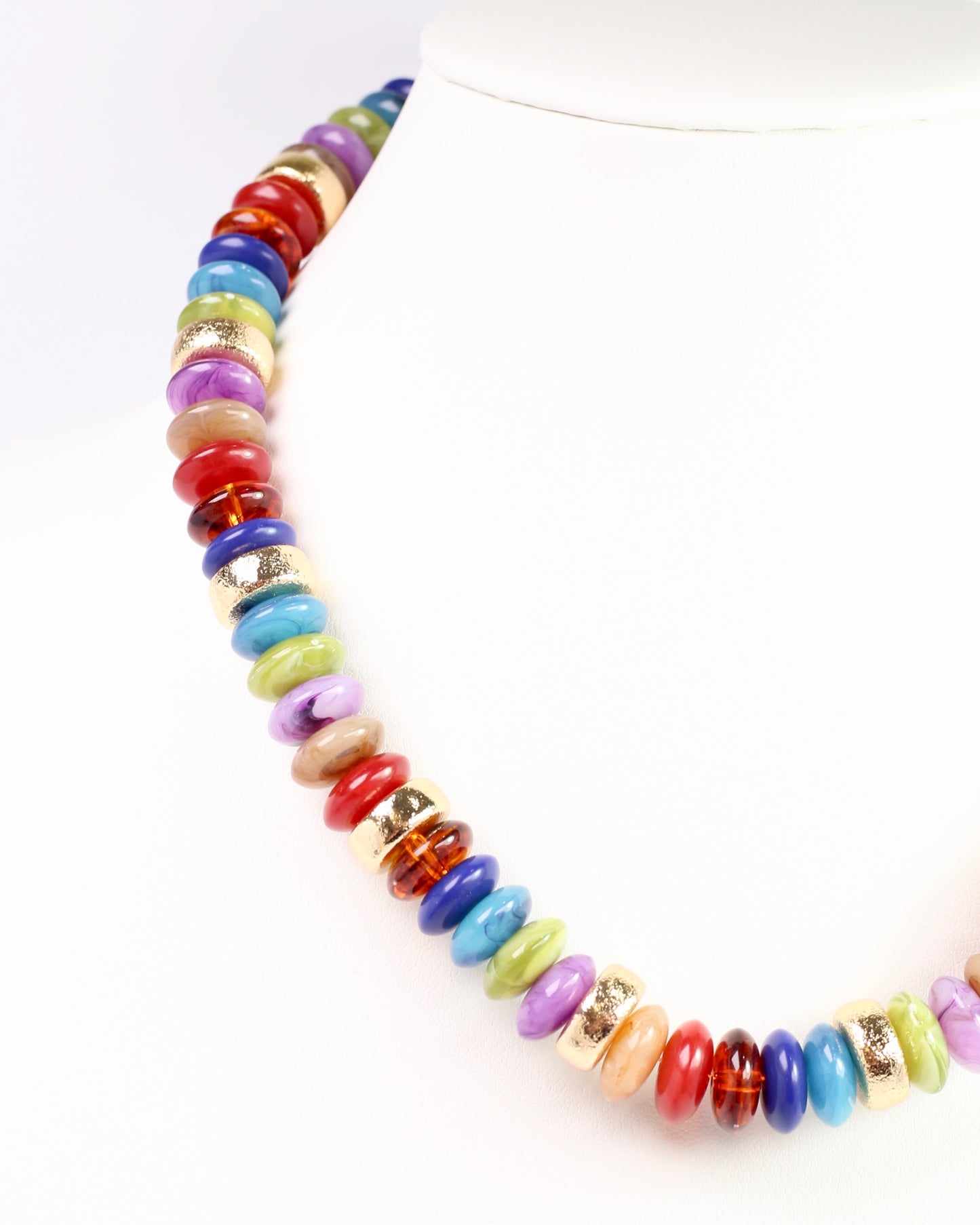 Eye Candy Beaded Necklace Dark Multi