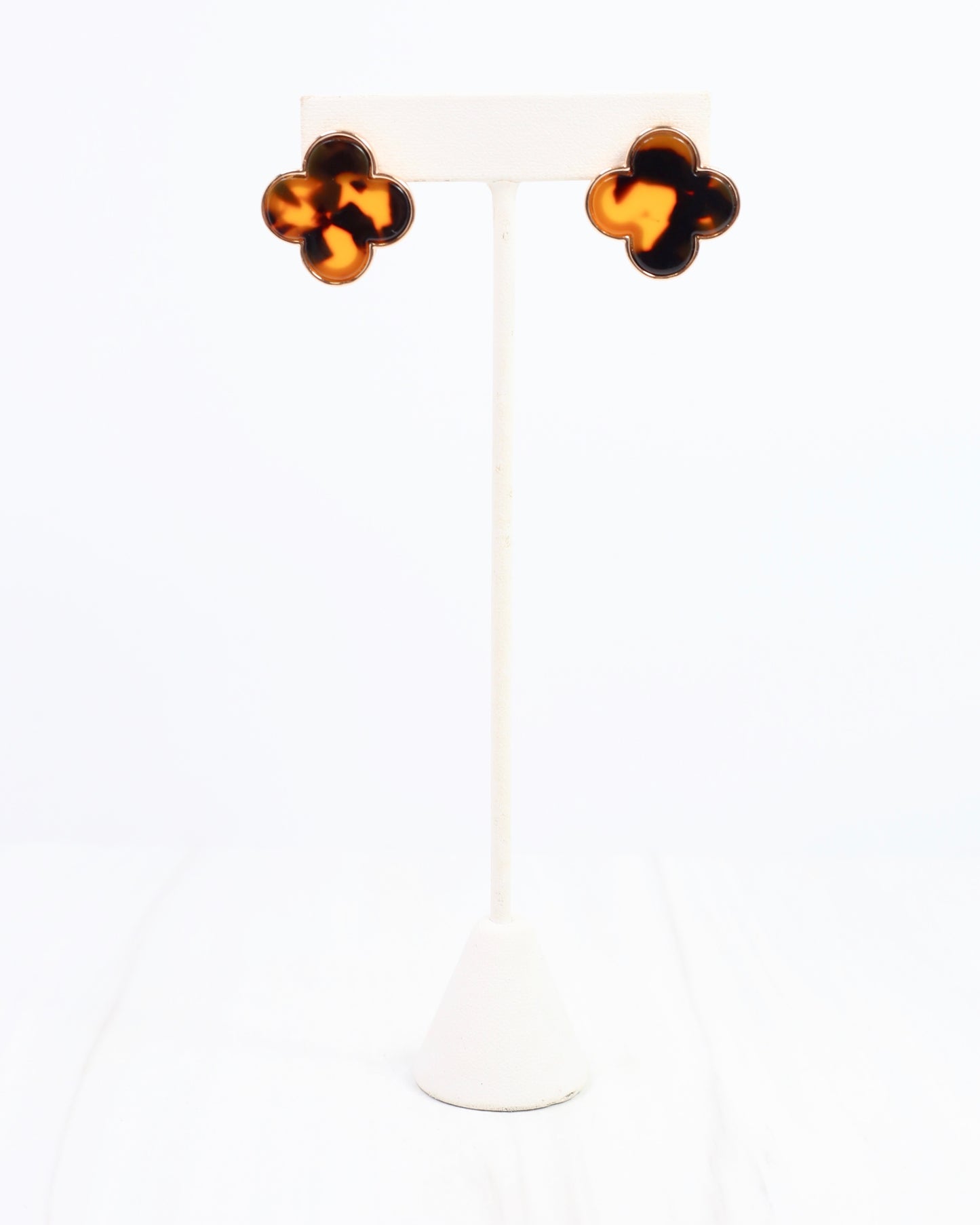 Mazie Clover Stud Earring Tortoise