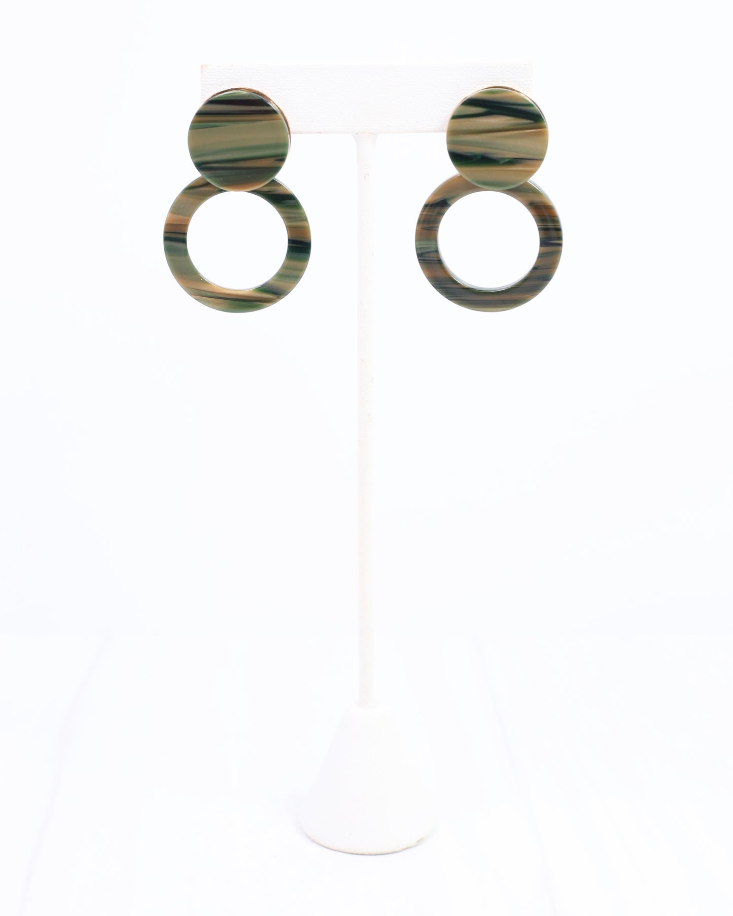 Bentlee Circle Drop Earring Green