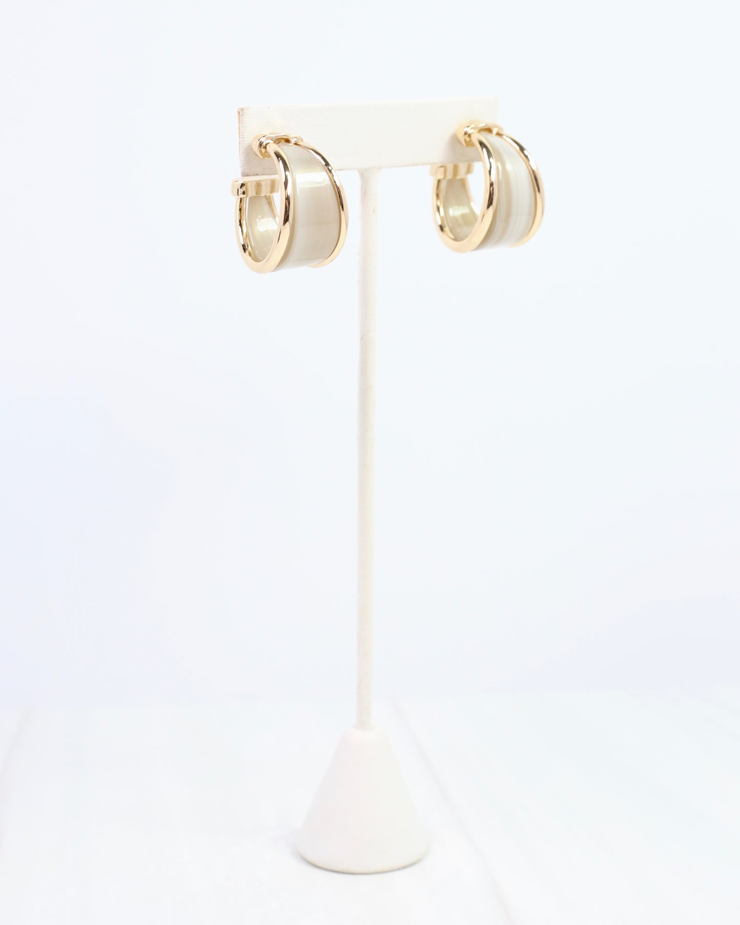 Daphne Gold Trimmed Hoop Grey