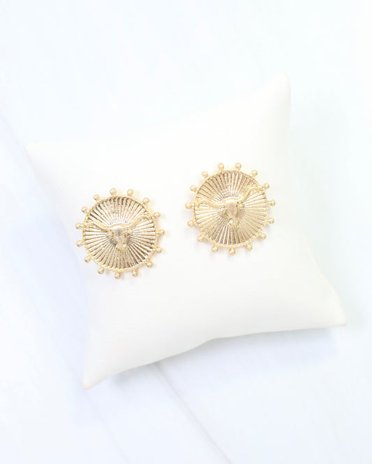 Carmen Coin Earring Bull Worn Gold