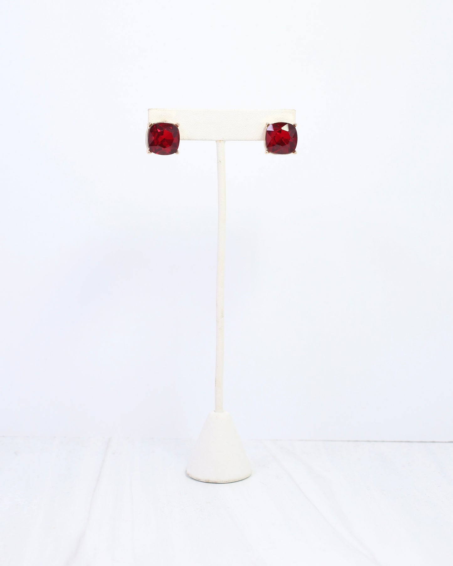Julien Stone Stud Earring Red