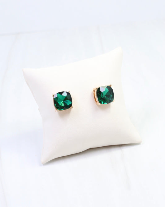 Julien Stone Stud Earring Green