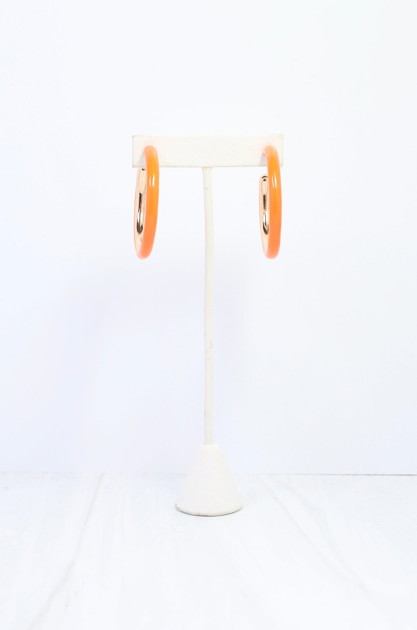 Larson Enamel Hoop Earring Orange