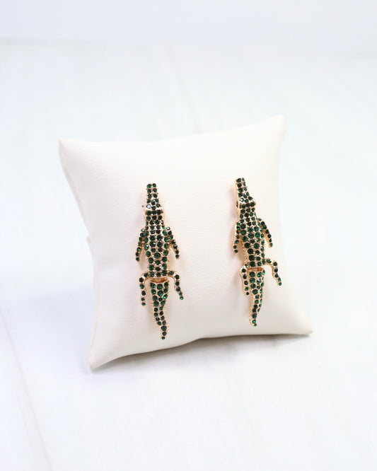 Gia Gator Earring Green