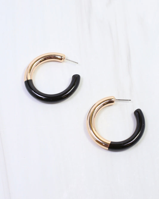 Elyse Hoop Earring Black