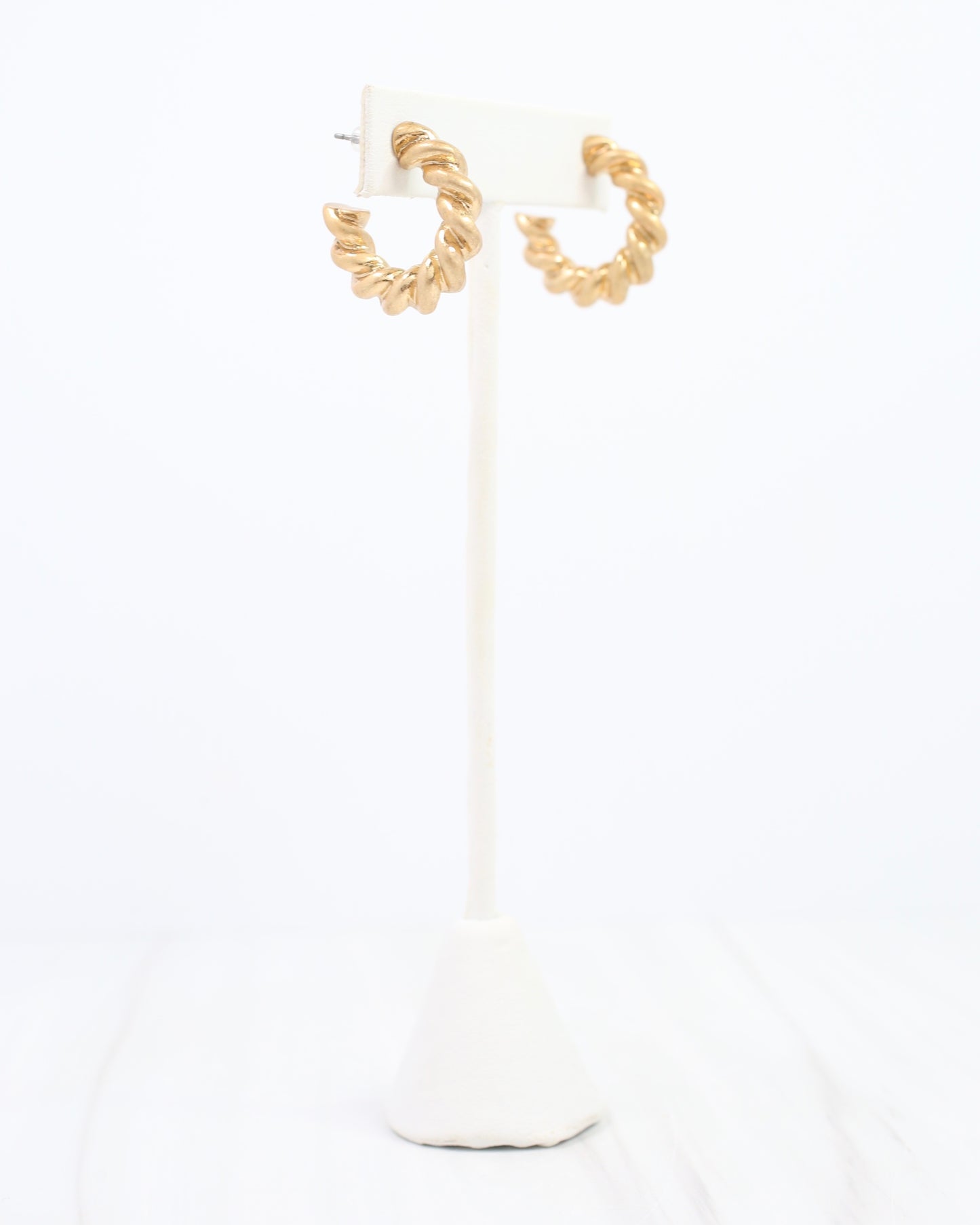 Raymonde Small Twisted Hoop Earring Worn Gold