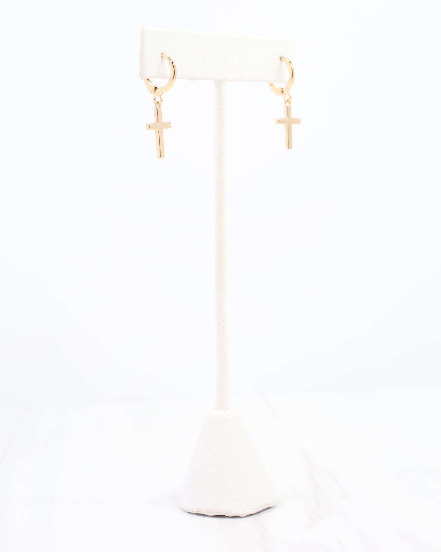 York Cross Hoop Earring Gold