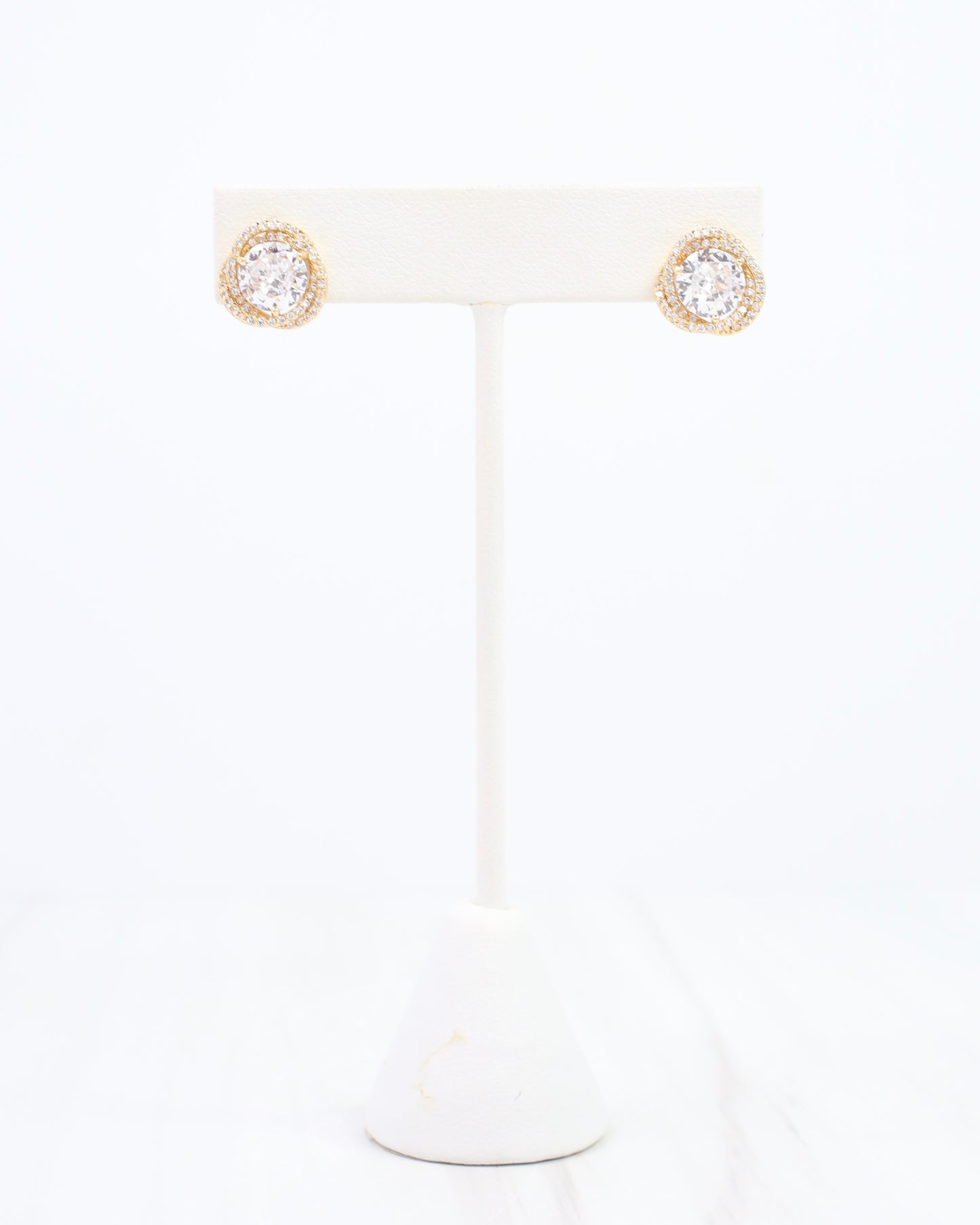 Tracy CZ Knot Stud Earring Gold