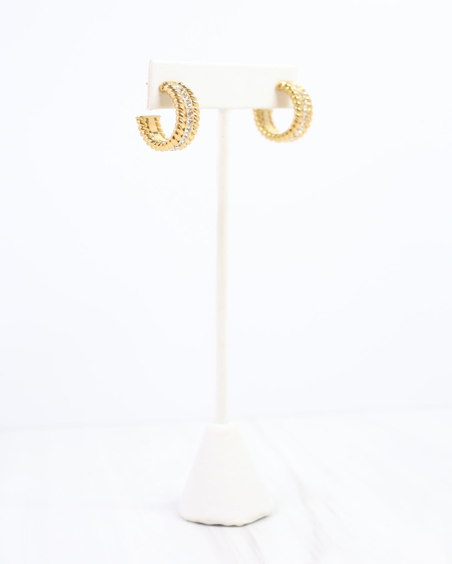 Ridgley CZ and Gold Hoop Earring Gold