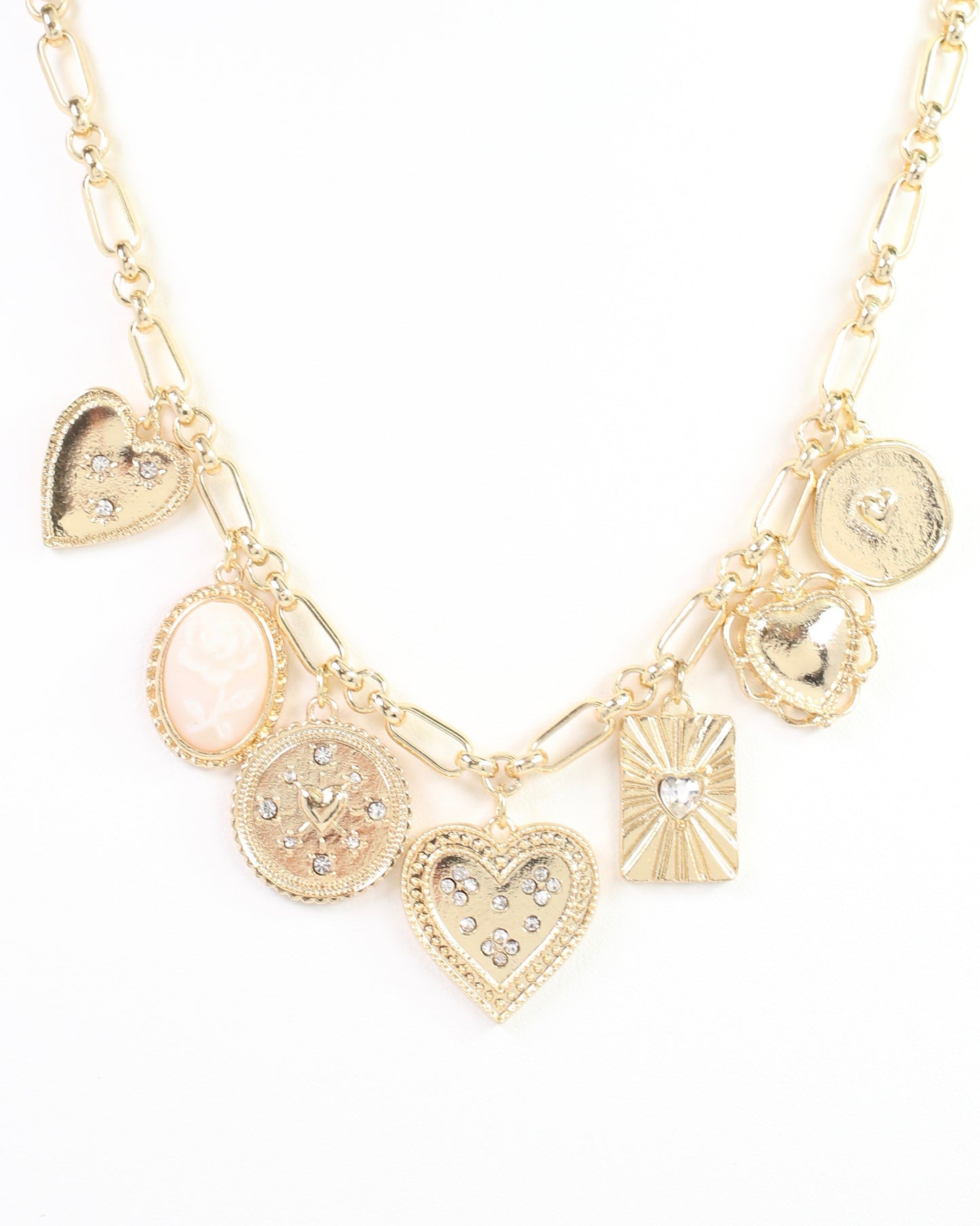 Henley Heart Charm Necklace Gold