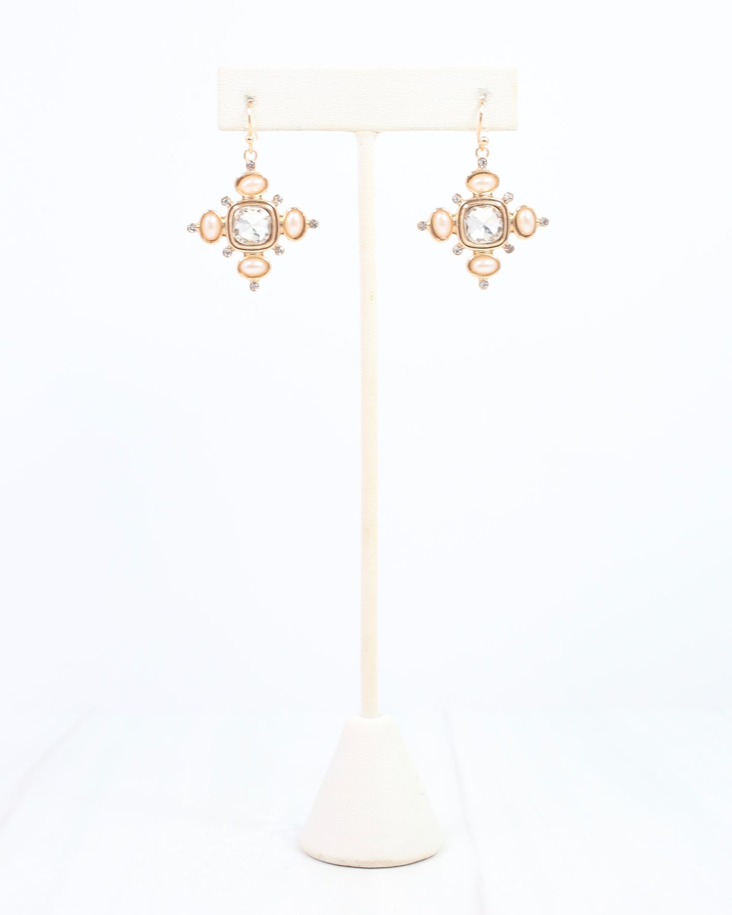 Conifer Crystal and Pearl Earring Clear