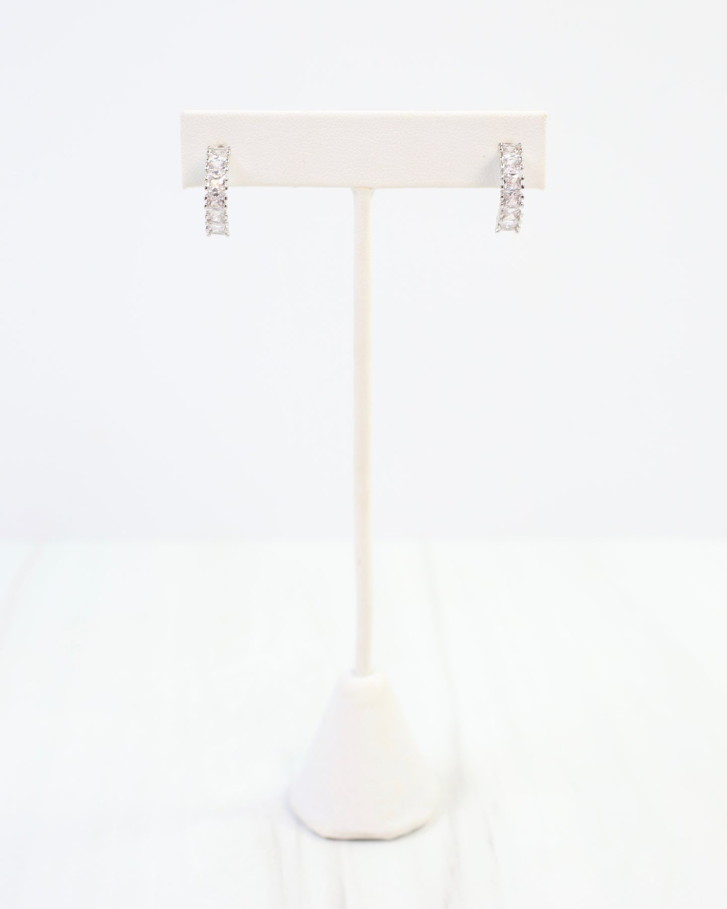 Jocelyn CZ Hoop Earring Silver