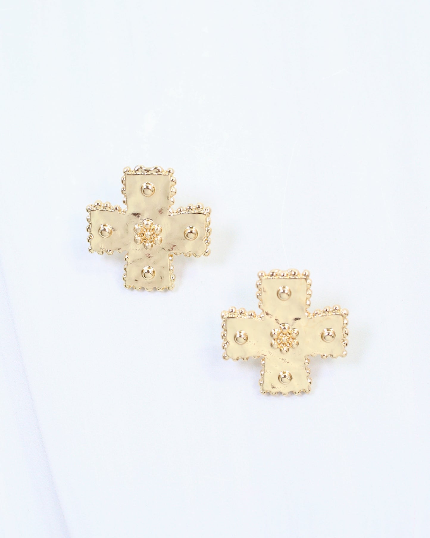 Carol Cross Stud Earring Gold