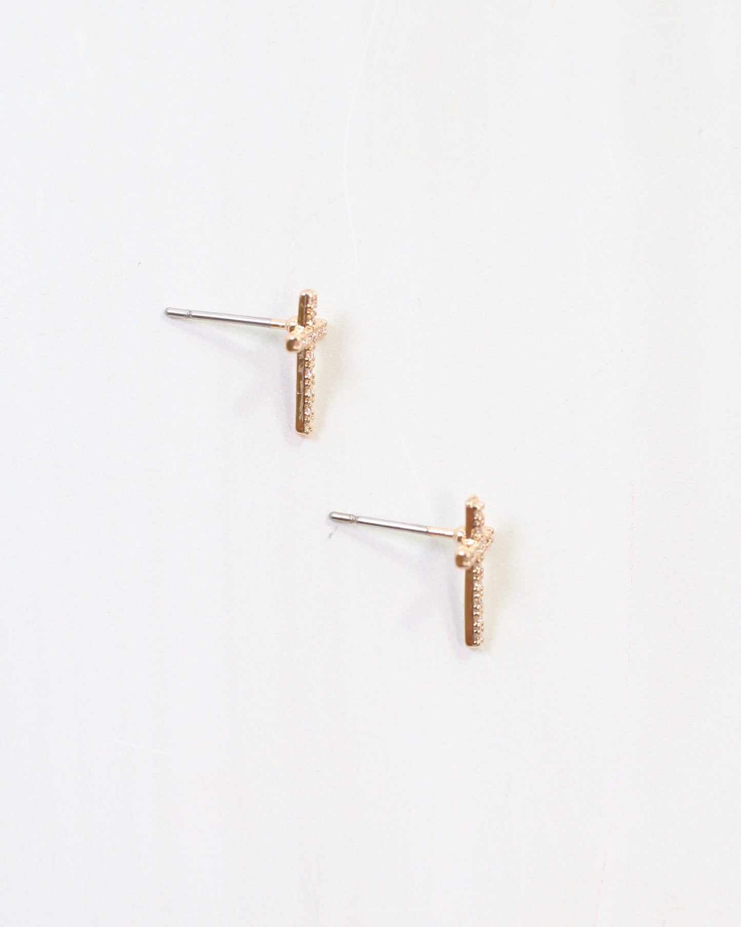 Colorado Cross and Crystal Stud Earring Gold