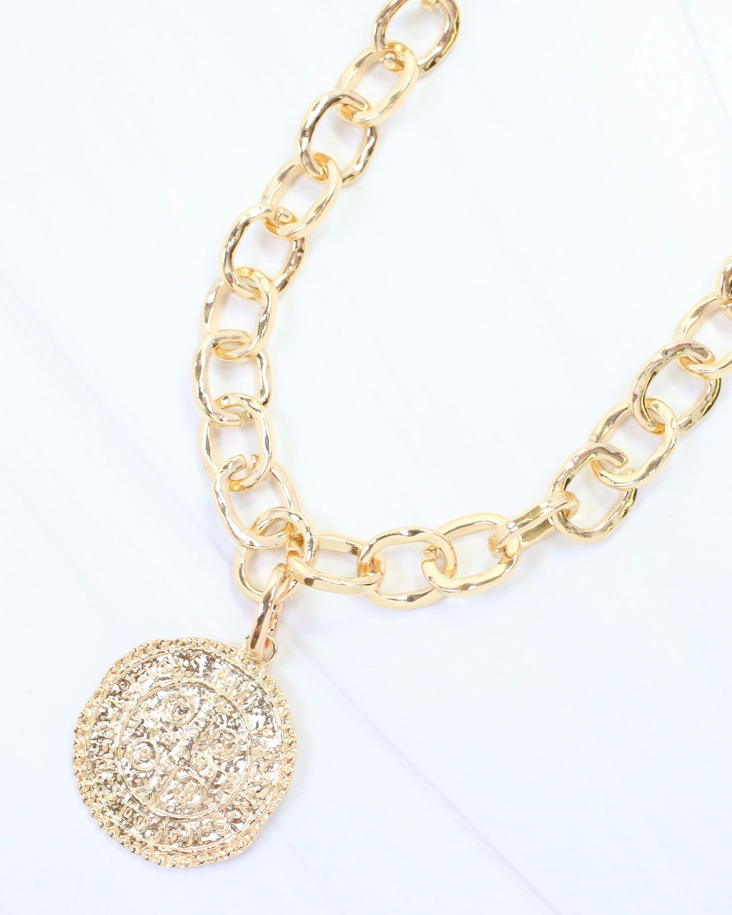 Karissa Hammered Coin Charm Gold