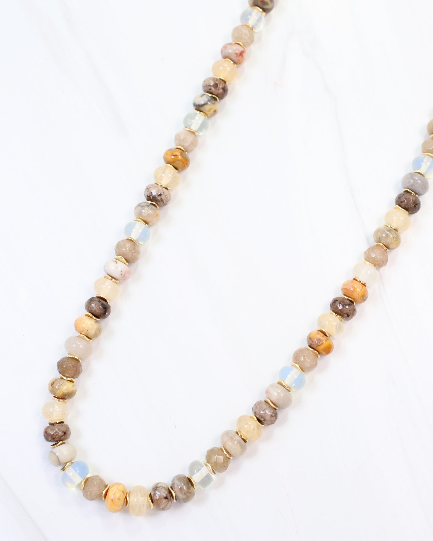 Huntsville Beaded Stone Necklace Natural