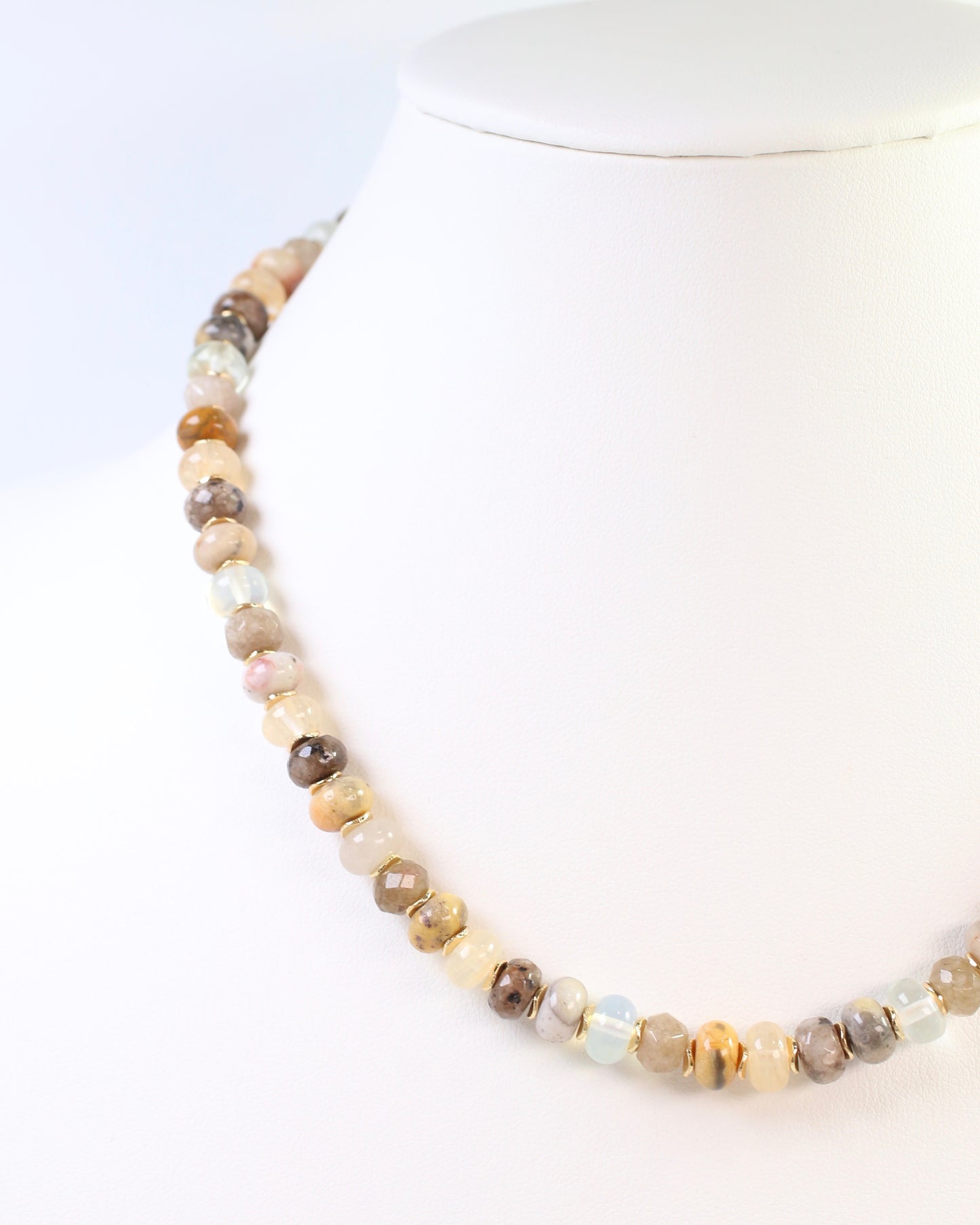 Huntsville Beaded Stone Necklace Natural
