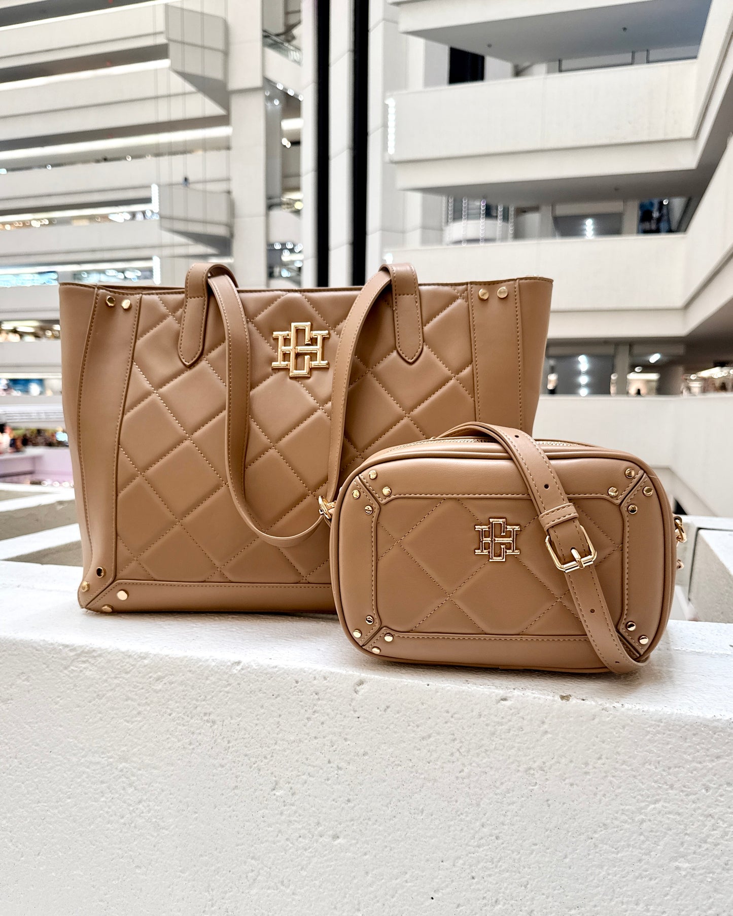 Sophie Zippered Tote Latte LD